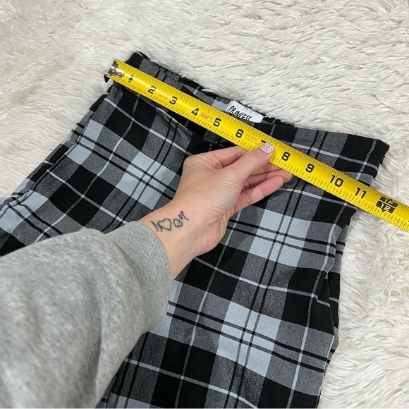 Princess Polly Split Checkered Flare Leg Pants Blue & Black Size 4 - Picture 9 of 11